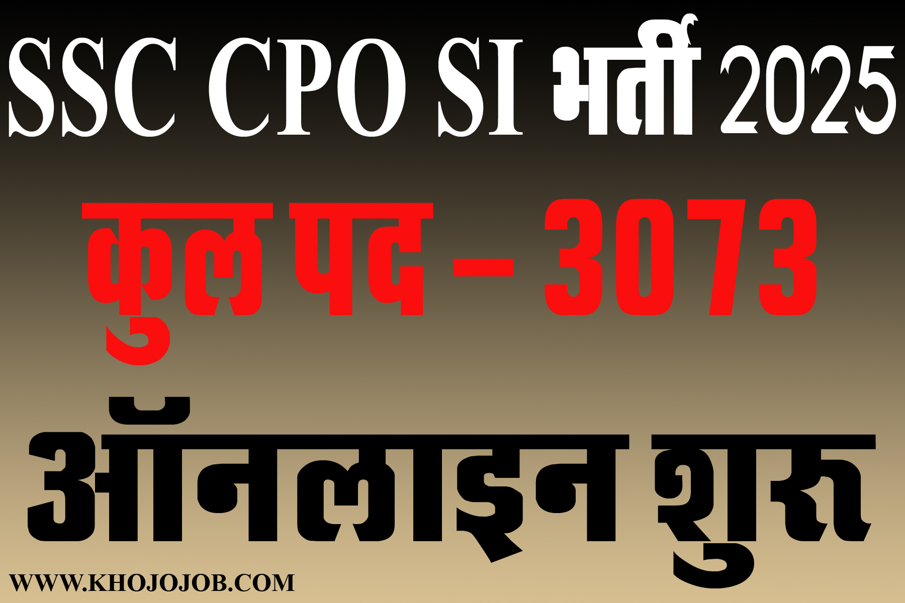 SSC CPO SI Recruitment Apply Online 2025