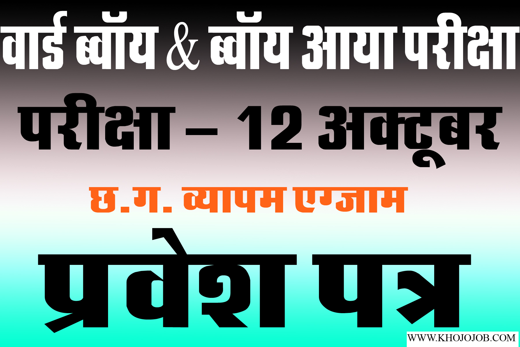 CG Vyapam Ward Boy Ward Aaya Admit Card 2025 out :- वार्ड ब्वॉय & वार्ड आया भर्ती Admit Card जारी यहाँ से करें डाउनलोड