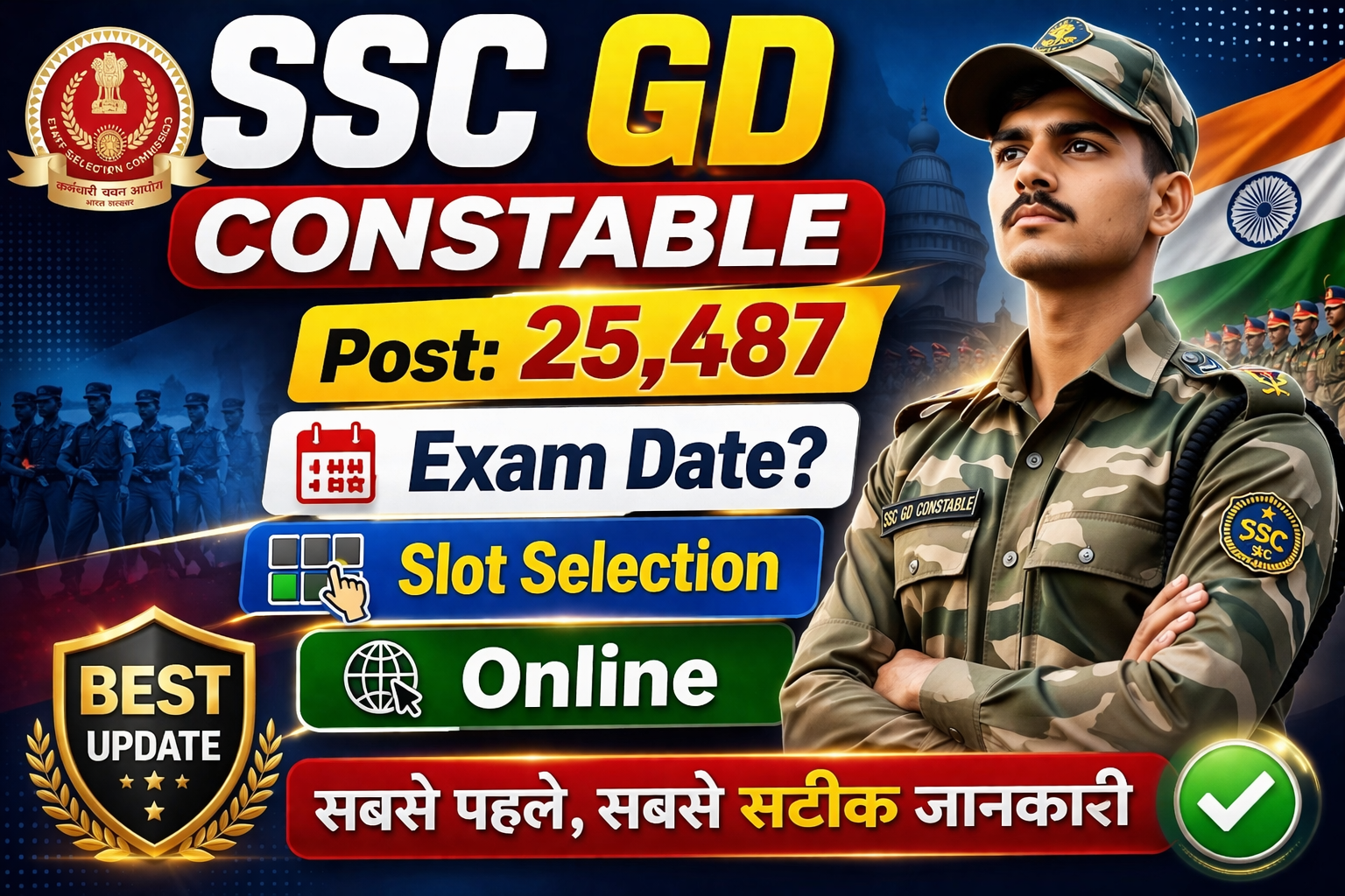 SSC GD 2026 नई परीक्षा तिथि जारी | परीक्षा सप्ताह ऑनलाइन जल्द चुने | SSC GD Constable Exam Date Out 2026 CGSARKARIHUB.COM CGSARKARIHUB CGSARKARIHUB